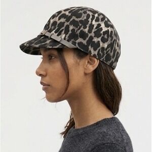COACH New York Park Ocelot Cap Black/Tan M/L Belt & Buckle Trim F83729 MSRP $128